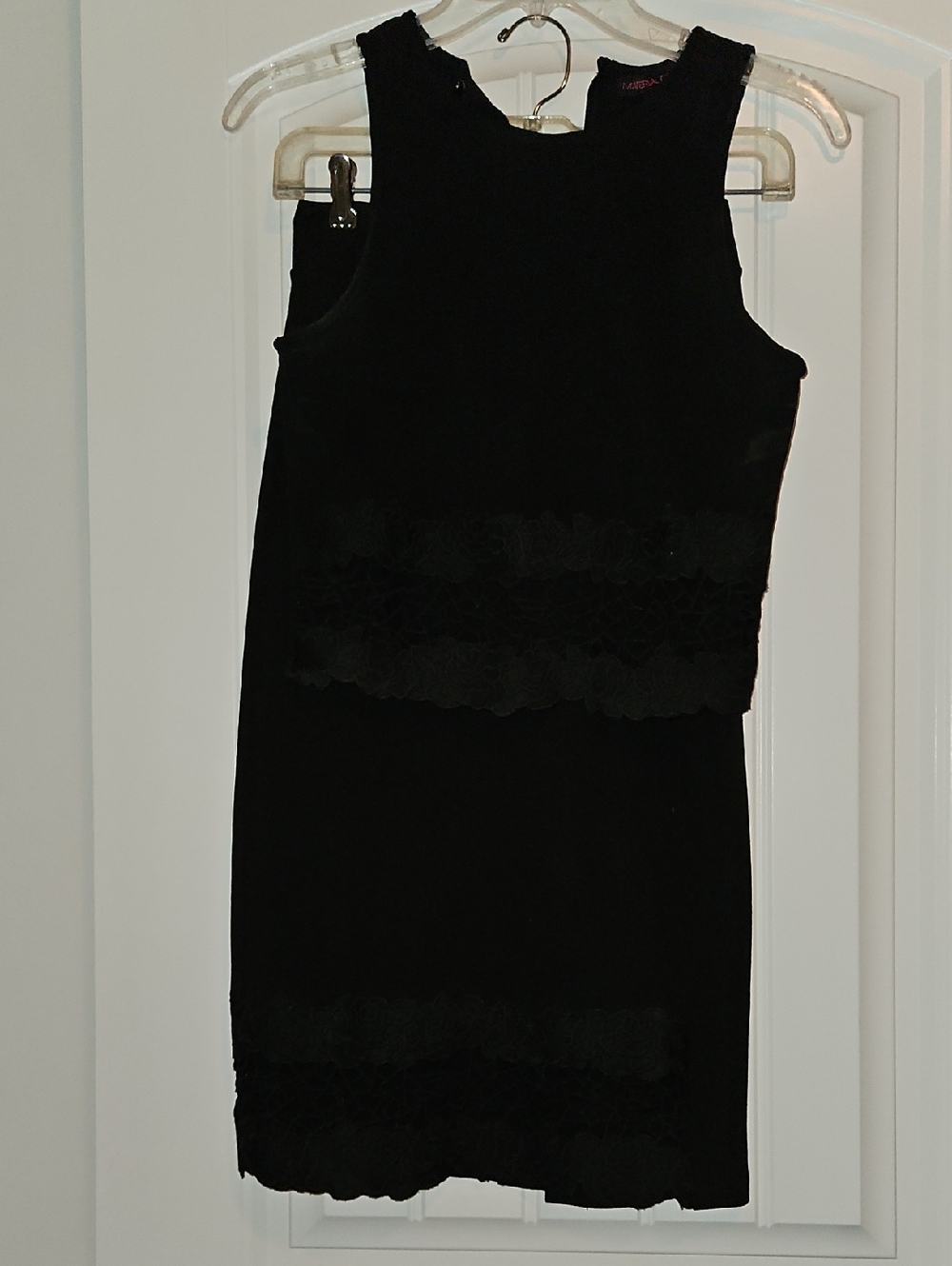 Material Girl Black Lace-Trim Pencil Skirt